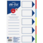 Uni-file A4 File Dividers 5-PACK