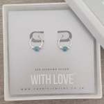 Bali 925 Sterling Silver Bali Hoops With Turquoise Bead Size: 12MM