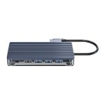 Orico 11 Port 3 X USB3.0|1 X USB2.0|1 X HDMI|1 X RJ45|1 X TF SD|1 X TYPE-C|1 X Vga| 1 X Aux Transparent Hub Grey