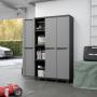 Spaceo 3 Door Storage Resin Cabinet Grey & Black 170X102X39CM