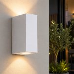 Block Aluminium Up And Down Wall Light Black White - White