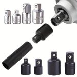 1 Set Impact Socket Adapter Set - Converter Reducer Sleeve Joint For Electric Wrench Square Ratchet Spanner Key - 1 2 3 8 1 4 Dr