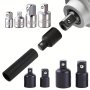 1 Set Impact Socket Adapter Set - Converter Reducer Sleeve Joint For Electric Wrench Square Ratchet Spanner Key - 1/2 3/8 1/4 Driver For Auto Car Automotive Repair Tool