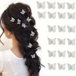 20PCS Elegant Butterfly Shaped Hair Grab Clips Small Hair Side Clips Trendy Hair Barrettes For Women And Daily Uses Wear