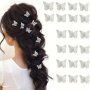 20pcs Elegant Butterfly Shaped Hair Grab Clips Small Hair Side Clips Trendy Hair Barrettes For Women And Daily Uses Wear