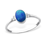 C294-C30546 - 925 Sterling Silver Pacific Blue Opal Ring - Size 6