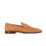Perforated Leather Loafers -brown