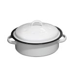 Lks 3L White Enamel Round Casserole