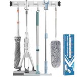 Paglipat Mop And Broom Holder Wall Mount Garden Tool Rack Organizer Modern Style Movable Aluminum Alloy Wall Mounted Hook 1 Pack