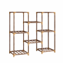Wooden Plant Stand 8 Pot Multi-tier Indoor Outdoor Flower Shelf
