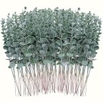 12-48PCS Artificial Eucalyptus Stems Green Eucalyptus Stems Eucalyptus Leaves Eucalyptus Branches Fake Eucalyptus For Vase Weddi