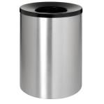 Super Steel Litter Bin – Wide – Funnel Top Lid And Bin Liner – Solid – 647SS