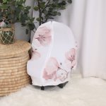 Car Seat Cover Pink And Grey Floral
