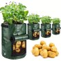 1PC 37.85 L Plant Culture Bag Cloth Culture Tank For Strawberries Potatoes Tomatoes Carrots And Other Vegetables Durable Thick Garden Culture Bag With Windows