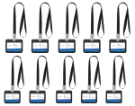 Arfast -10 Pack Name Card id Badge Holder With Lanyard Landscape