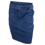 WBL436 Indigo Stone Wash Ladies Stretch Denim Cargo Skirt - 38