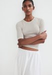 Fine-knit T-Shirt - Beige