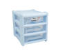 Shallow 3 Drawer Unit Cool Blue/clear