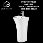 Loretta Curved One Piece Floor Standing Basin - 450 X 430 X 830MM