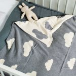 100% Cotton Jacquard Reversible Baby Blanket Dreamy Clouds