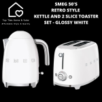 Smeg 50'S Retro Style Kettle And 2 Slice Toaster Set - Glossy White