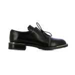 Detailed Leather Lace-up -black