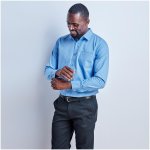 Mens Long Sleeve Empire Shirt - White 5XL