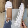 Women's Floral Lace Patttern Ballets Slip On Soft Sole Breathable Comfy Flats Elegant Shallow Mouth Shoes