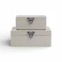 2 Piece Leopard Jewellery Box Set Cream