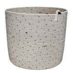 Cylinder Basket - Stitched Polka Dot - Extra-large