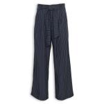 Navy Stripe Pleat Pants