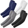 Roxun 4 Pairs Arm Sleeves Cooling Uv Sun Protection Sports Compression For Men/women Black+white+dark Gray+navy