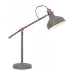 Luca Metal Table Lamp Grey White Black - Black
