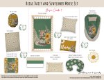 Cot Duvet Bedding Beige Daisy And Sunflower Mouse Set