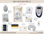 Cot Duvet Bedding Beauty And The Beast Navy Set