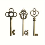 3PCS Retro Style Bronze And Brass Alloy Skeleton Key Pendants Perfect For Birthday Parties Pirate Themed Events Jewelry Accessor