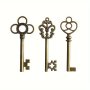 3PCS Retro Style Bronze And Brass Alloy Skeleton Key Pendants Perfect For Birthday Parties Pirate Themed Events Jewelry Accessories