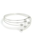 Silver Ball Layered Wrap Around Bangle