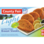 County Fair Light Lemon & Pepper Flavoured Frozen Crumbed Chicken Breast Steaks 420G