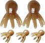 5PIECES Octopus Scalp Massager Comb Set Resin Manual Hair Meridian Massage