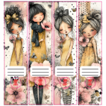 File Spine Stickers Craft Girls
