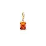 Charm Pendant Large Orange Stone