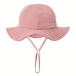 Baby Cotton Bucket Hat Fisherman Hat Wide Brim Beach Basin Hat Outdoor Sunscreen Cap Spring Summer For Boys And Girls
