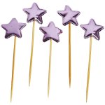 Purple Stars On Stick 5PC