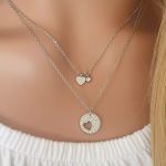 Armanda Heart Layered Necklace Adjustable 40-45CM Chain Titanium Stainless Steel