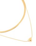 Waterproof Gold Plated Stainless Steel Snake Chain & Heart Pendant Layered Necklace