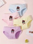 Vifine Girls' Cotton Briefs 4-PACK With Y2K Print Comfort Fit Kids Panties With 95% Cotton And 5% Spandex Stretch Basic Underwea