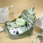 Green Panda Themed 90-DEGREE Large Opening Pencil Case Large Capacity Can Hold 100 Pens Classified Storage Can Hold Small Notebooks Suitable For Office Students