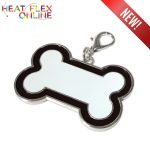 Sublimation Metal Dog Tag Black Bone Shape