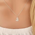 Desnay 925 Sterling Silver Dolphin Anchor Necklace Size: 8X12MM 45CM Chain